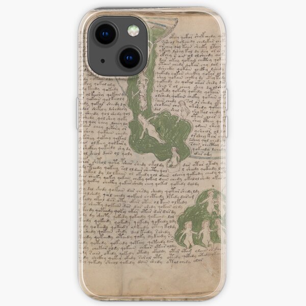 Voynich Manuscript. Illustrated codex hand-written in an unknown writing system iPhone Soft Case