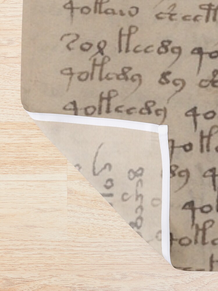 Alternate view of Voynich Manuscript. Illustrated codex hand-written in an unknown writing system Shower Curtain