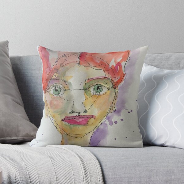 Random face Throw Pillow