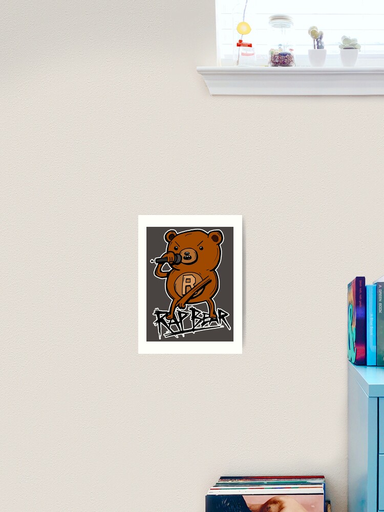 Rap Bear From Adventure Time Art Print By Sketchnkustom Redbubble