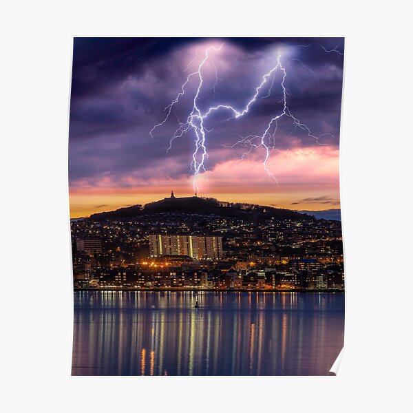 "Dundee City Lightning Composite" Poster by Funkmasterd Redbubble