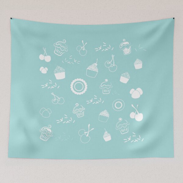 Item preview, Cupcake Pastry Background - Turquoise designed and sold by serenaking.