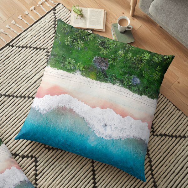 Aerial Tropical Beach Floor Pillow