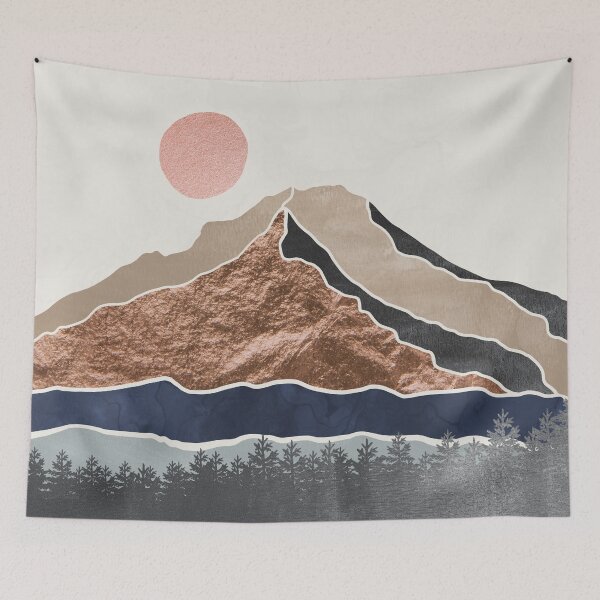 Item preview, Mount Hood // An Abstract Picture of Mt. Hood in the Light of a Rose Gold Sun and Colorful Peaks  designed and sold by 88mountainscape.