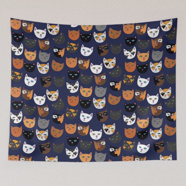 Item preview, Kitty Cats everywhere pattern designed and sold by FrictionMaxxing.