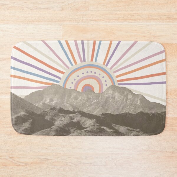 Item preview, Summerlin Mountain // Picture of an Abstract Vintage Mountain Range and a Summer Happy Sun Vibe Drawing designed and sold by desertxpalm.