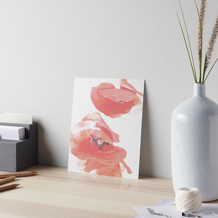 Pastel Poppies Art Board Print