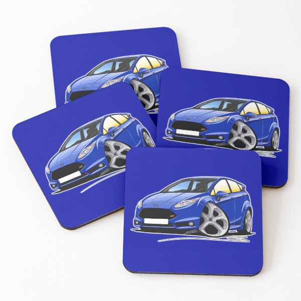 Item preview, Ford Fiesta (Mk7) ST (5dr) Blue  designed and sold by Yeomans Cartoons.