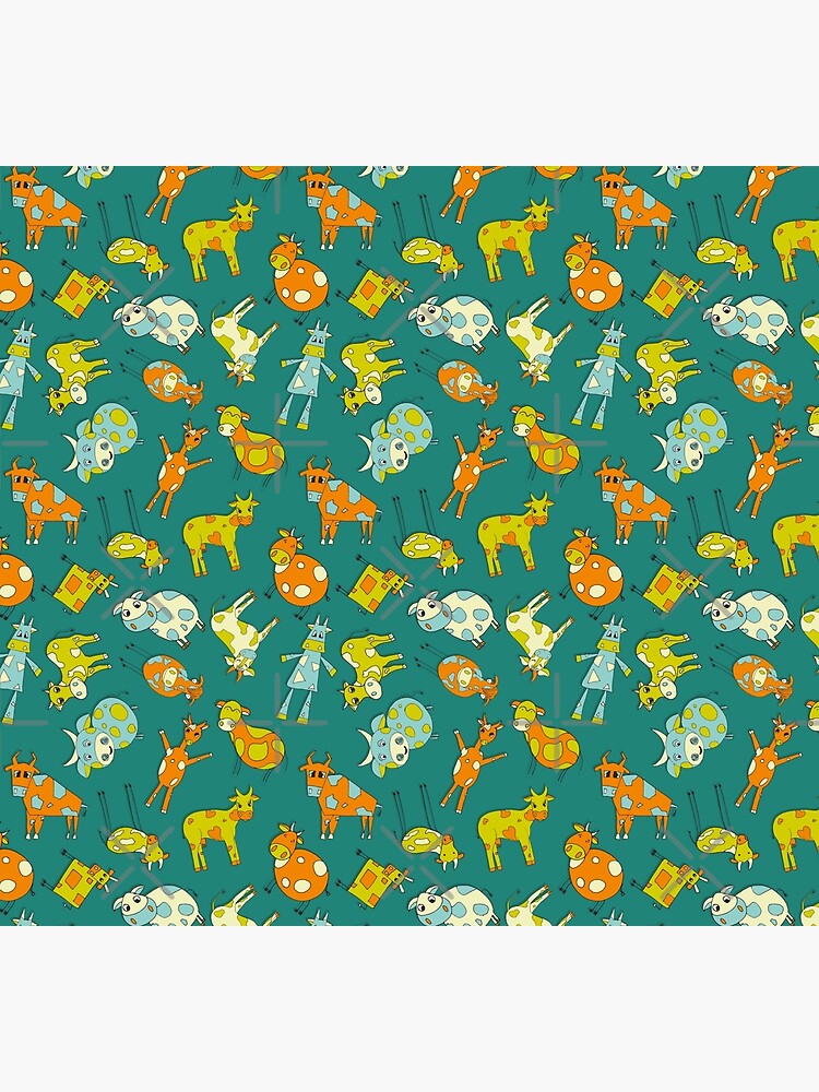 Funny cows fresh green and orange by nobelbunt
