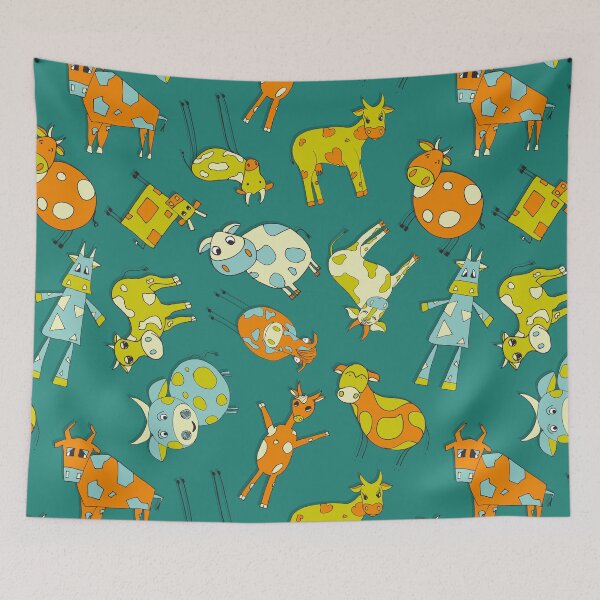 Item preview, Funny cows fresh green and orange designed and sold by Marlene Wagenhofer.