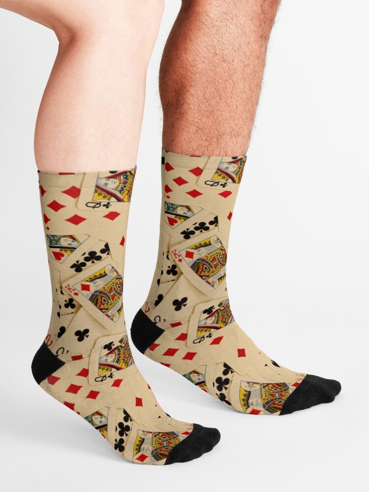 Alternate view of Scattered Pack of Playing Cards Hearts Clubs Diamonds Spades Pattern Socks