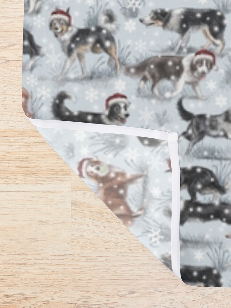 Alternate view of The Christmas Border Collie Shower Curtain