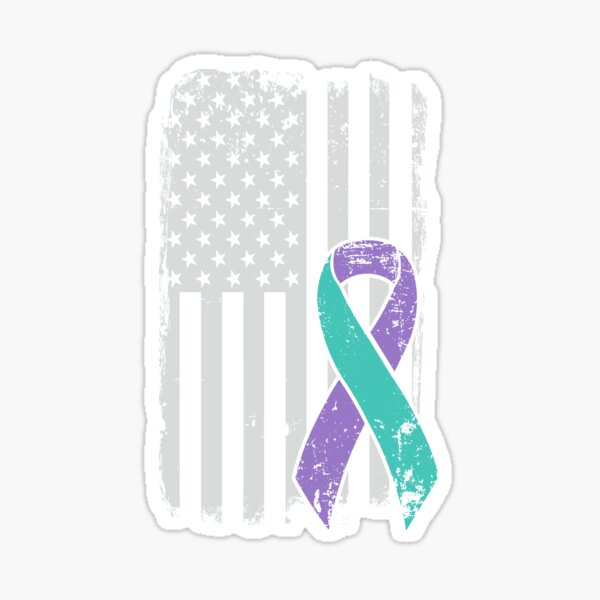 US Flag With Sunflower Suicide Prevention Warrior T Shirt Teal Purple Ribbon Shirt Suicide Prevention Awareness Gift For Men Women