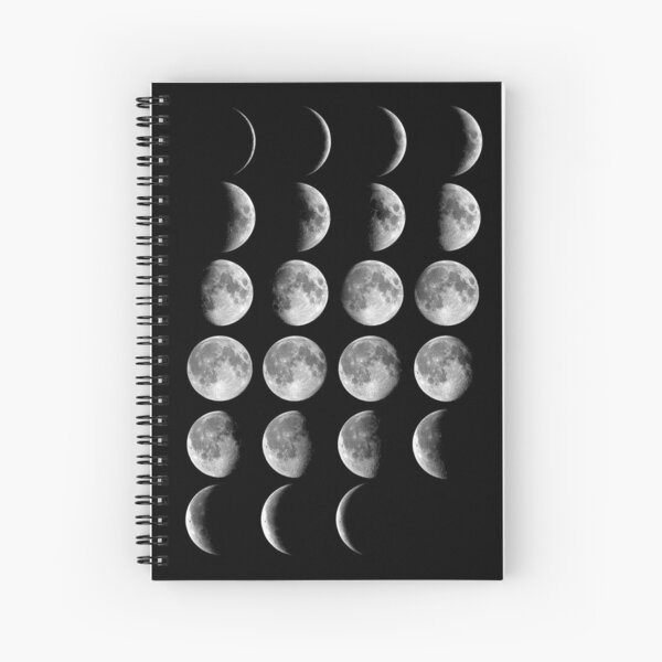 Eternal Moon Moon Gazing A5 Spiral Notebooks Pagan Gifts Yule Gifts, Stocking Fillers Hare and Moon Moongazey Owl Art Dream Journal