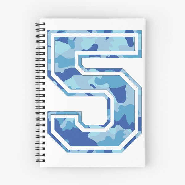 Item preview, Team Sports Uniform Number #5 - Blue Camouflage designed and sold by RiplMedia.