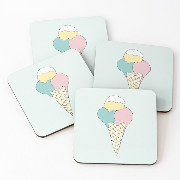Item preview, Ice cream on turquoise designed and sold by Nicole Schaad.