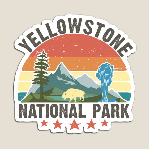 Vista previa del artículo con la obra «Parque Nacional Yellowstone Wyoming montañas paisaje volcán géiser», diseñado y vendido por alenaz.