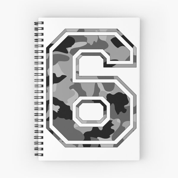 Item preview, Team Sports Uniform Number #6 - Black Camouflage designed and sold by RiplMedia.