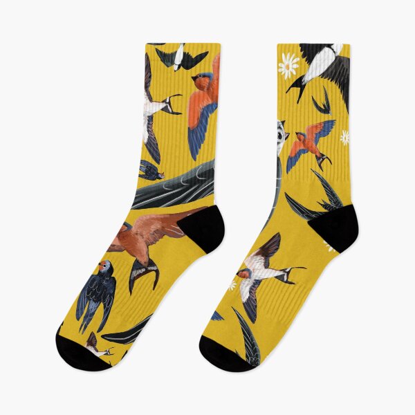 Item preview, Swallows and swift pattern (Yellow) designed and sold by belettelepink.