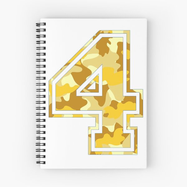 Item preview, Team Sports Uniform Number #4 - Yellow Camouflage designed and sold by RiplMedia.