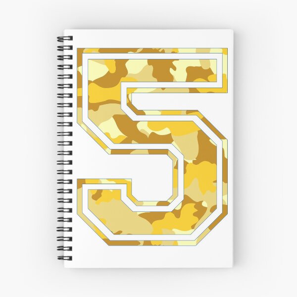 Item preview, Team Sports Uniform Number #5 - Yellow Camouflage designed and sold by RiplMedia.