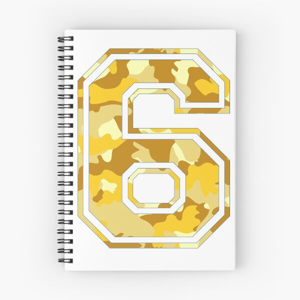 Item preview, Team Sports Uniform Number #6 - Yellow Camouflage designed and sold by RiplMedia.