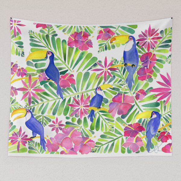 Item preview, Tropical Toucans Watercolor painting designed and sold by Alisha Watercolors.
