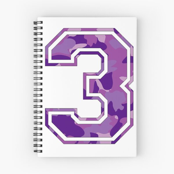 Item preview, Team Sports Uniform Number #3 - Purple Camouflage designed and sold by RiplMedia.