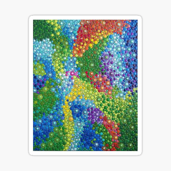 Rainbow River dotart by Alberto Martin Sticker