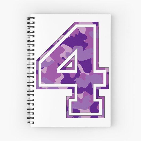 Item preview, Team Sports Uniform Number #4 - Purple Camouflage designed and sold by RiplMedia.