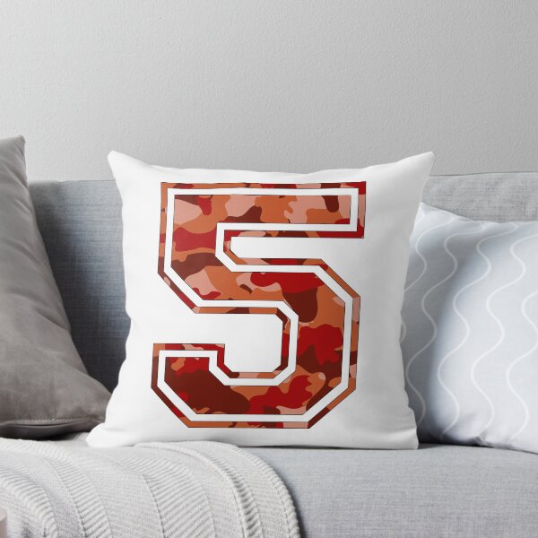 Item preview, Team Sports Uniform Number #5 - Orange Camouflage designed and sold by RiplMedia.