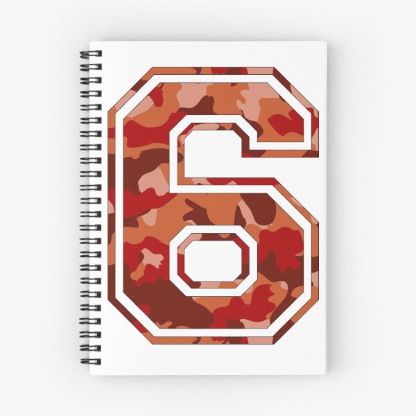 Item preview, Team Sports Uniform Number #6 - Orange Camouflage designed and sold by RiplMedia.