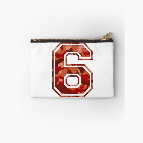 Item preview, Team Sports Uniform Number #6 - Orange Camouflage designed and sold by RiplMedia.