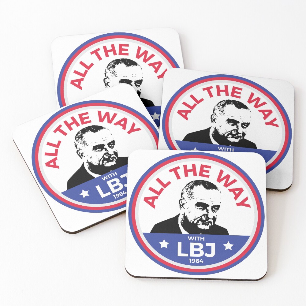 President Lyndon Baines Johnson Democrat Campaign LBJ Coasters (Set of 4)
