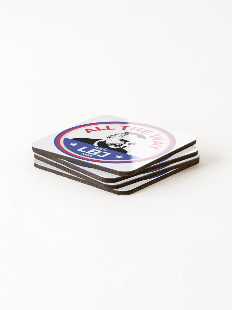 Alternate view of President Lyndon Baines Johnson Democrat Campaign LBJ Coasters (Set of 4)