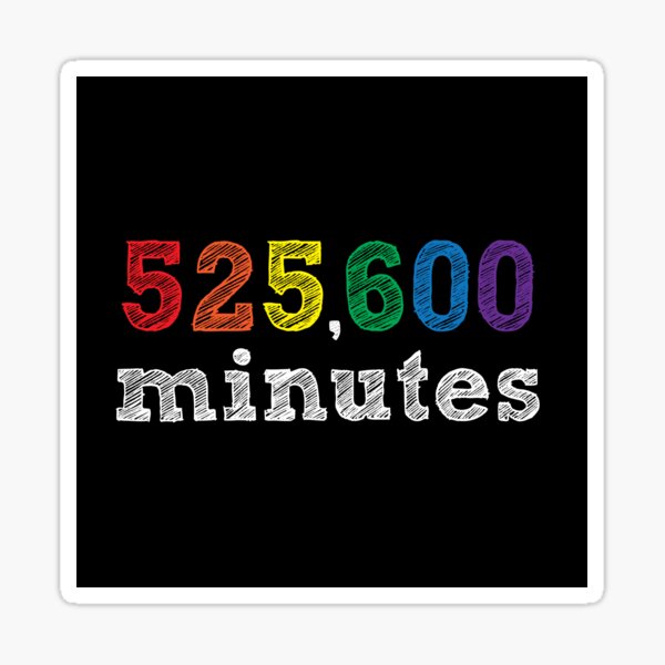 600 minutos ¿Cómo mides un año? Pegatina