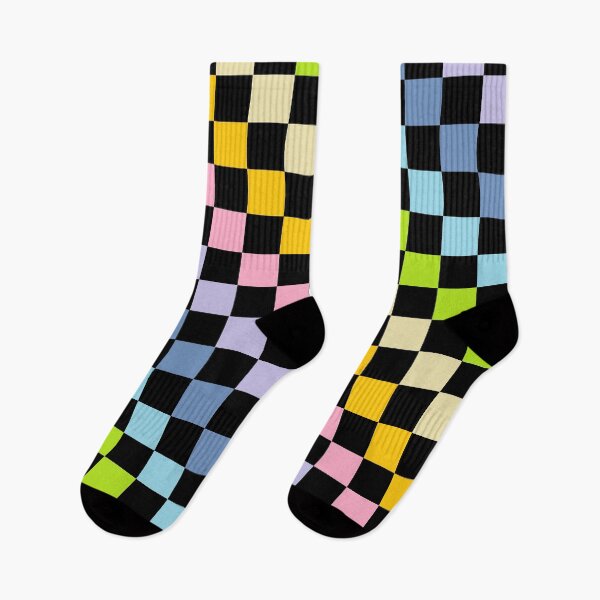 Item preview, Checkered Pastel Rainbow Black designed and sold by lornakay.