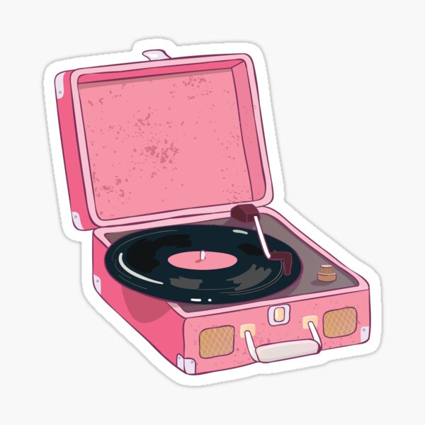 Item preview, Vintage Retro Pink Record Player For Hippies designed and sold by RipDesigns.