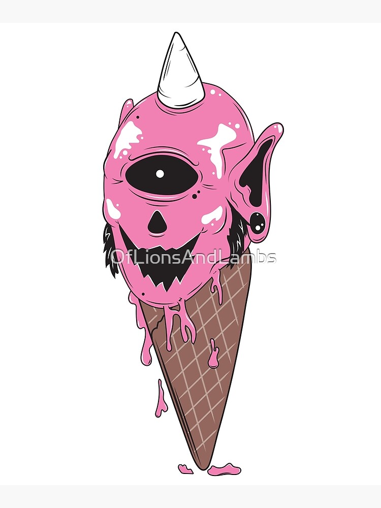 "Ogre Ice Cream (Cone Head)" Poster for Sale by OfLionsAndLambs Redbubble
