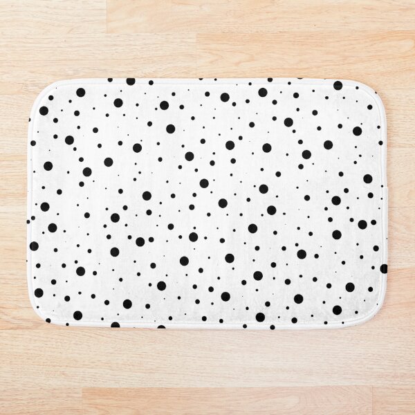 Black and White Polka Dots Bath Mat