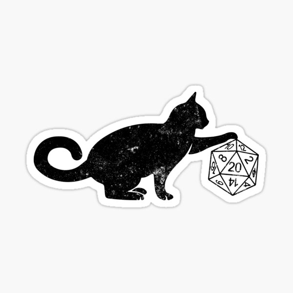 Black Cat Sticker For D&D Players