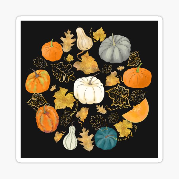 Harvest of the Golden Season - Halloween Pumpkins Sticker