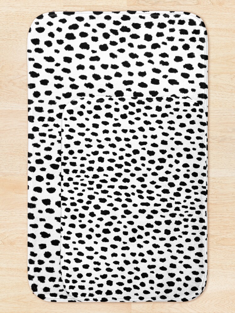 Alternate view of Dalmatian Spots (black/white) Bath Mat
