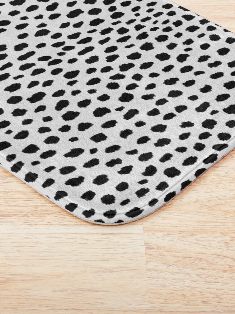 Alternate view of Dalmatian Spots (black/white) Bath Mat
