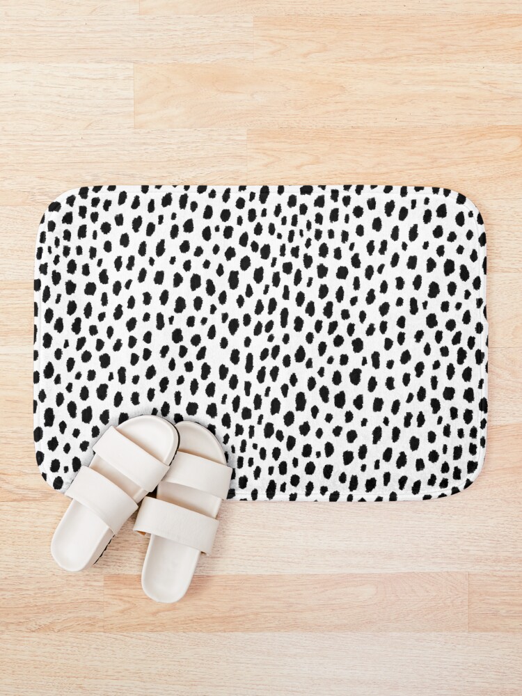 Alternate view of Dalmatian Spots (black/white) Bath Mat