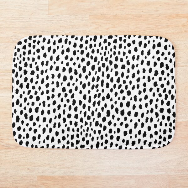 Dalmatian Spots (black/white) Bath Mat