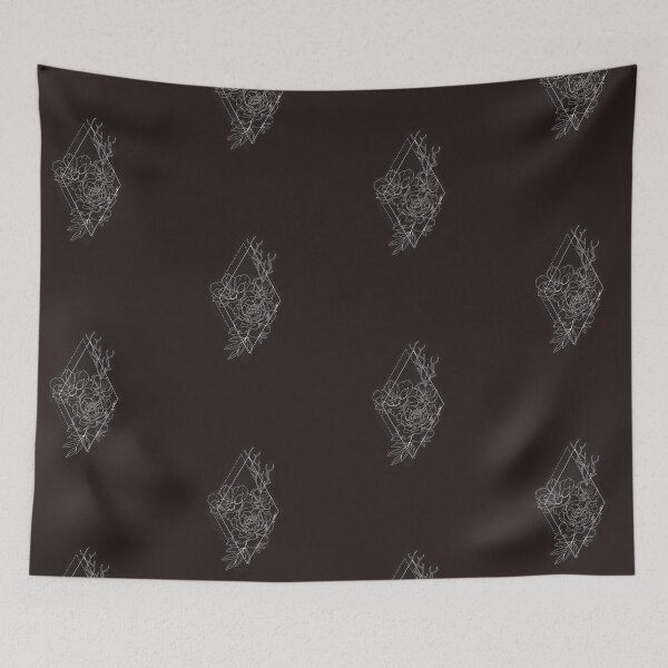 Item preview, Rose and Daisy Floral Geometric- Dark Red designed and sold by LordGraceArt.