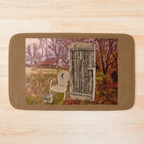 Item preview, "Quarter-Moon Chair and Matching Outhouse," Photo, for prints and products  designed and sold by Bob Hall©.
