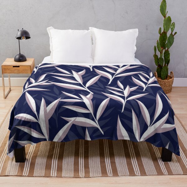 Item preview, Simple Classy Leaves on Dark Blue Background designed and sold by pugmom4.