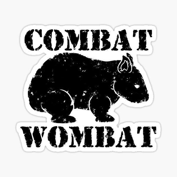 Vista previa del artículo con la obra «Combat Wombat», diseñado y vendido por Wombania.